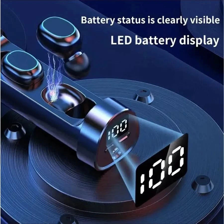 N21 Wireless Earphones Stereo Bass Earbuds LED Digital Display Headphones With Microphone TWS Headsets Lights For Smartphone - M & M Global