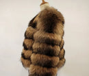 DEAT Fashion Orange Imitation Fox Fur Grass Coat Women's Round Neck Plush Thick Jacket Winter New 7A1578
