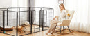 JHK 16 Panel Dog Playpen Indoor Pet Fence Exercise for Yard Gate Heavy Duty Crates with Doors Metal Dog Pen for Camping Outdoor