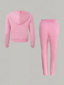 Women's 2-Piece Tracksuit Set - Letter Print Hoodie & Joggers Jogging Sweat Outfits