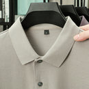 100% pure cotton boutique short sleeved high-end men's polo shirt summer high-quality solid color topsbusiness casual T-shirt
