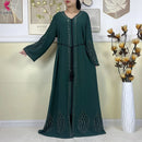 New Muslim Abayas For Women Long Sleeved Dress Dubai Lady Elegant Long Dress Islam Clothing African Abaya Loose Robe With Turban - M & M Global