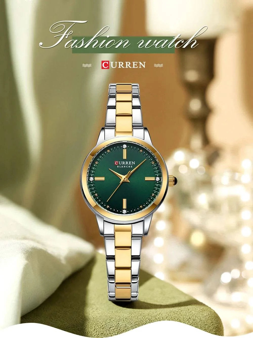 CURREN-Women's Simple Dial Wristwatch, Elegant and Charming Bracelet Quart Watches for Lady, Fashion Brand - M & M Global