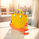 The orange guy Purple Women Fashion New EVA Punched Handbag Casual Waterproof Travel Tote Bag Fit Charms Outdoor Beach Bags - M & M Global