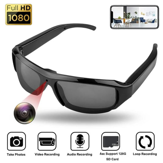 Portable 1080P HD Mini Glasses Camera Video Recorder Wearable Sunglasses Camera Outdoor Sports DV DVR Surveillance Camcorder - M & M Global