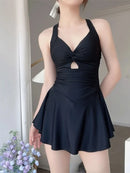 Women Hanging Neck Sweet Cute Swimwear Sexy One-piec Beach Wear Swim Suit Beach Dress Swimsuit High Waist Bathing Suit For Girls - M & M Global