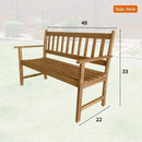 Patio Garden Armrests Sturdy Acacia Front Porch Chair 705Lbs Weight Capacity Best Outdoor Wood Bench, Natural Oiled