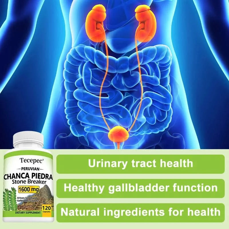 Tecepec Chanca Piedra Supplement 1600 Mg – Balances Urinary and Gallbladder Health, Promotes Cleansing, Detoxification, Non-GMO - M & M Global