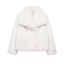 HH Women Elegant Faux Fur Coat Warm Fluffy Loose Long Sleeve Lapel Jacket Autumn Winter Fashion High Street Lady Outerwear