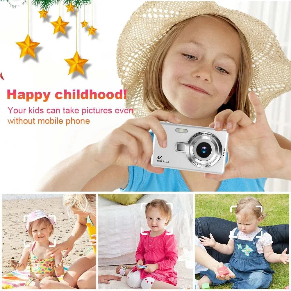 4K HD 1080P Video Camcorder 2.4 Inch IPS Screen Digital Camera 96MP Autofocus Vlogging Camera 16X Zoom for Kids Adults Beginners - M & M Global
