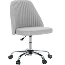 JHK Armless Small Desk Office Chair Cute Vanity Swivel Chair with Back Modern Fabric with Wheels Swivel Task Home Gaming Chair