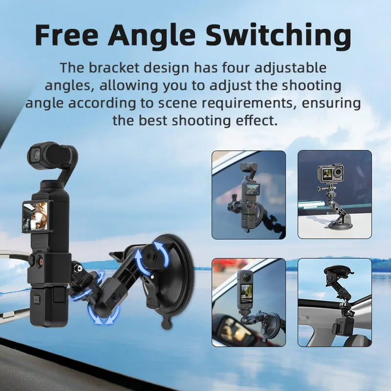For DJI OSMO Pocket 3 Camera Car Mount Adapter Suction Cup Gimbal Camera Car Holder For DJI OSMO Pocket 3 Camera Accessories