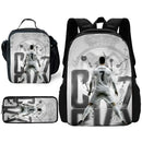 pcs set Football CR7 Star Child School Backpack with Lunch Bags Pencil Bags School Bags for R-Ronaldos Boys Girls Best Gift - M & M Global