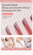 Women's 2-in-1 Dual-Head Electric Razor Painless Bikini Trimmer Wet/Dry Use Detachable Head for Ladies Pubic Hair Shaver