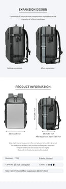 Men Travel Backpack vacuum compression 17 inch Laptop Backpack Business Large Capacity school Backpack Expanded Hiking backpack - M & M Global