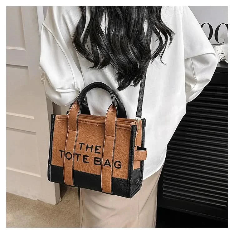 Hot Sale Of The Season New Women's PU Leather 3D Square Shoulder Bag Letter Tote Bag Color Block Fashionable Ladies Crossbody Ba - M & M Global