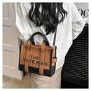 Hot Sale Of The Season New Women's PU Leather 3D Square Shoulder Bag Letter Tote Bag Color Block Fashionable Ladies Crossbody Ba - M & M Global