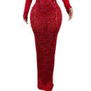Sexy Party Banquet Evening Dresses Women Sparkly Rhinestone Long Dress Nightclub Singer Stage Costume Festival Clothing Cuixing - M & M Global
