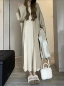Sweater Long Dress For Woman Clothes Swing Casual Slim Femal Autumn Winter Long Sleeve Knitted Korean Clothing Elegance Sweet - M & M Global