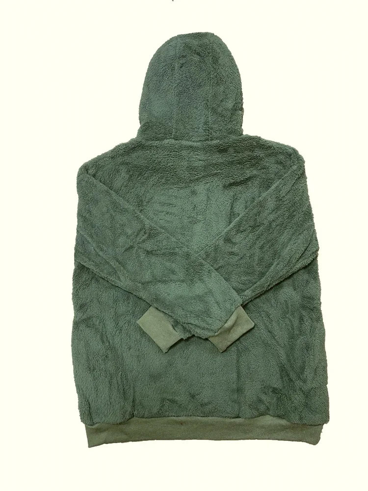 2024 Winter Warm Women Jackets Plush Casual Loose Fleece Plaid Y2K Hooded Zipper Fashion Cashmere Warm Solid Color Ladies Coats