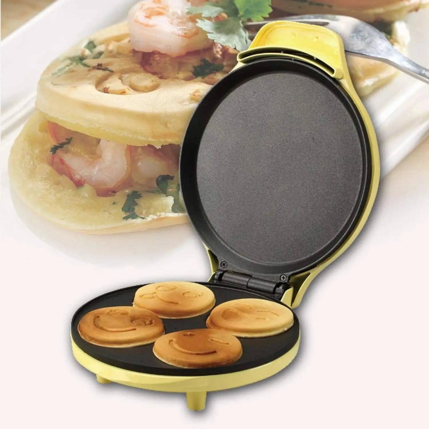 220V Mini Full-automatic Household Waffle Maker ， Cartoon Shaped Bread Machine Crepes Hamburger Sandwich Maker ， For Breakfast - M & M Global