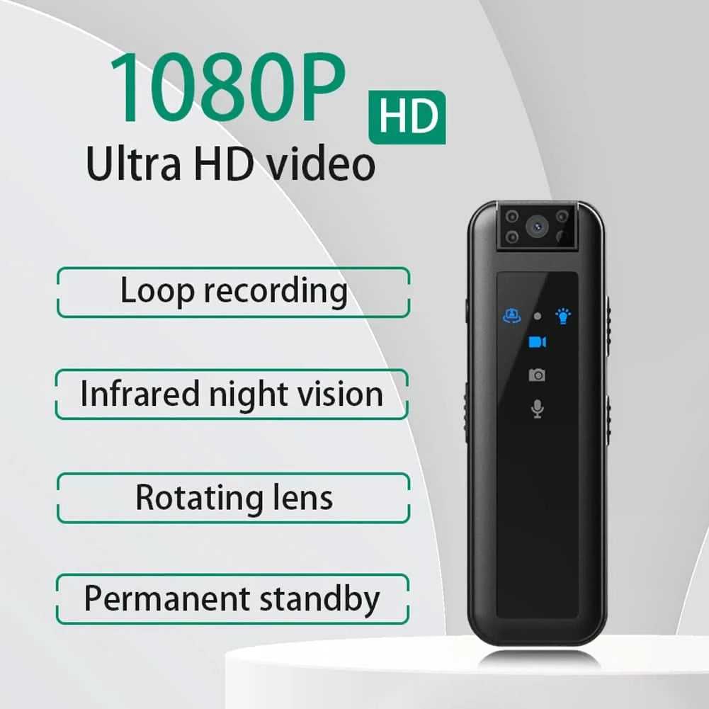 HD 1080P Mini Camera Night Vision Portable Camera Small Rotating Bicycle Stand Recorder Outdoor Sports Camera With Back Clip - M & M Global