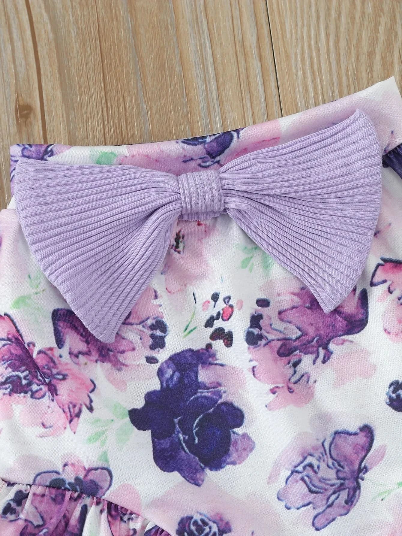 Summer Newborn Baby Girl Clothes Set  Sleeveless  Bodysuit  Printed Shorts  3pcs Clothing Suit Baby Girl Clothes For 0-1Years - M & M Global
