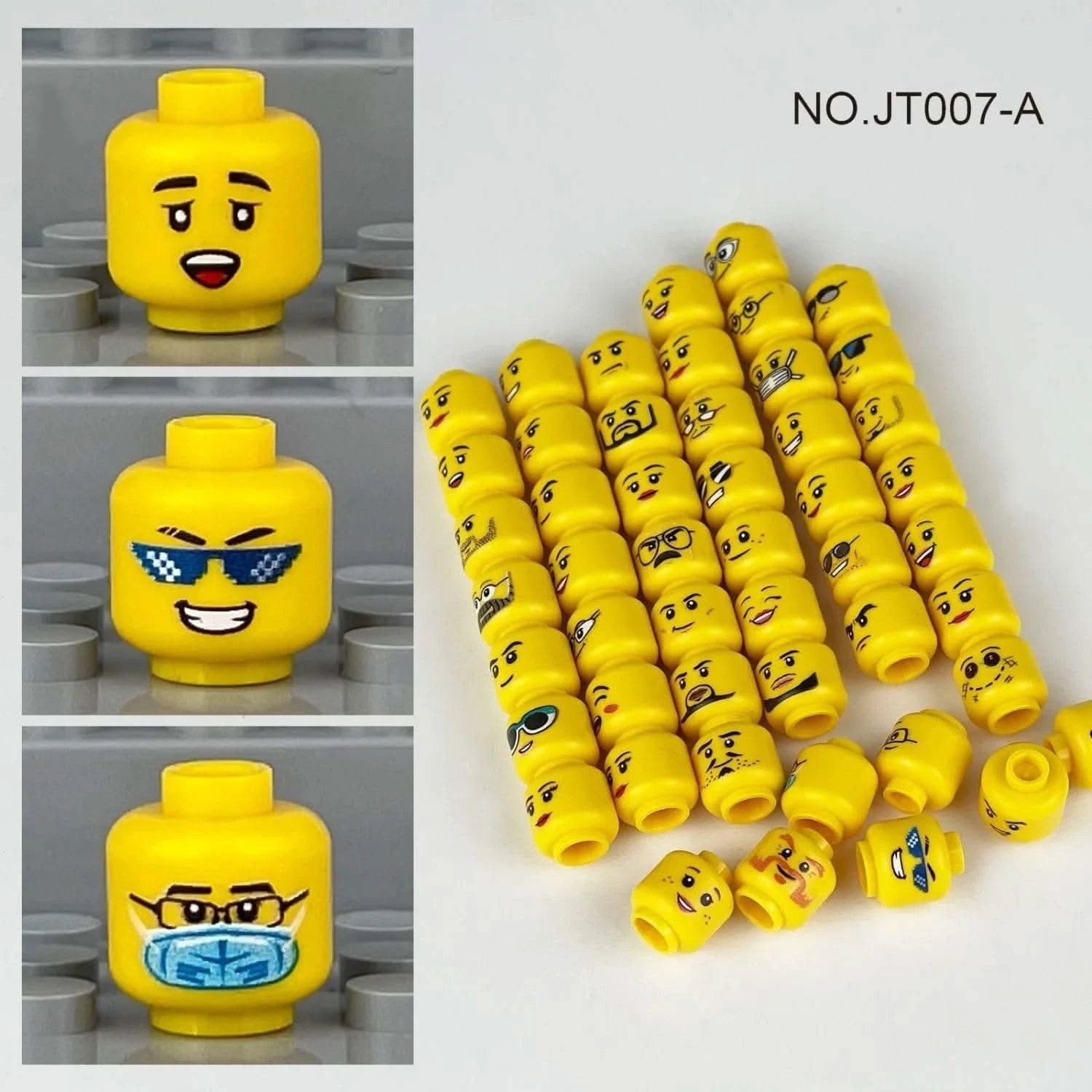 Buildings Blocks 3626 Figure Head Faces Creative Laugh Cry Cute Facial Expression Toy For High-Tech MOC Set - M & M Global