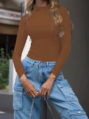 O Neck Long Sleeve Solid Color Sexy Bodysuit Women Autumn Winter Body Top Casual High Waist Lady Streetwear Bodysuits