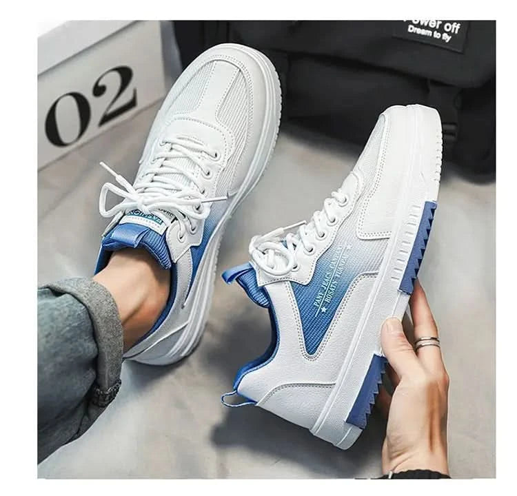 Versatile white shoes men's new 2025 summer casual breathable mesh board shoes fashionable sports height increasing men's shoes - M & M Global