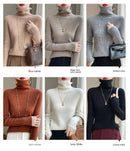 Autumn And Winter Knitted Pullover High-Neck Sweater, High-Elasticity, Fashionable And Comfortable Long-Sleeved Women's TopRY128