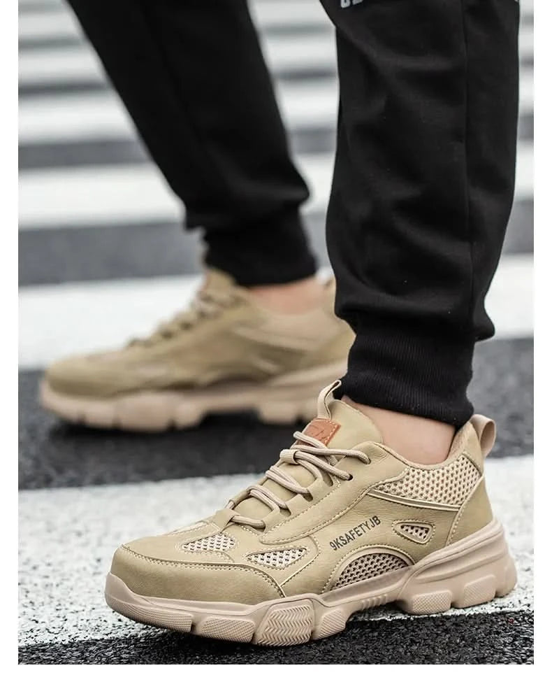 Men Work Sneakers Protective Shoes Safety Industrial Puncture-Proof Anti-smash Steel Toe Shoes Breathable Construction Work Shoe