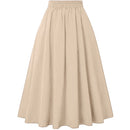 ZANZEA Women Solid Long Skirts Vintage High Waisted Pleating Jupe 2024 Summer Spring A-line Skirts Fashion Buttons Maxi Faldas