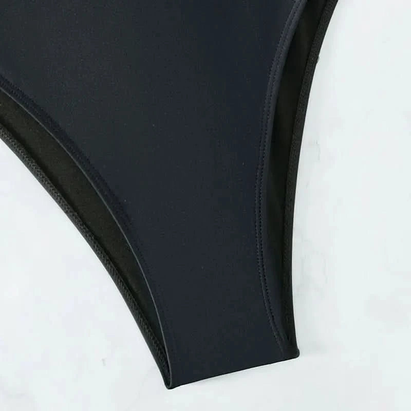 Women s-xxl size swimsuit One Piece black back bandage bikini Swimwear high waist bathing suit beach outfits bodysuit biquini - M & M Global