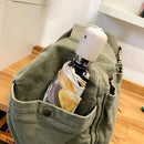 Vintage Style Canvas Messenger Bag Casual Travel Crossbody Bag Retro Large Capacity Shoulder Bag Multi Pocket Shoulder Bag - M & M Global