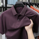 100% pure cotton boutique short sleeved high-end men's polo shirt summer high-quality solid color topsbusiness casual T-shirt
