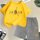 Hot Sales Summer Slam Dunk Master Pattern Print Children Short Sleeve T-shirt+Shorts 2pcs Set Kids Boy Girl Fashion Sportsuit - M & M Global