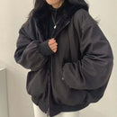2025 Y2k American new Jacket  Retro Woolen Collar Hoodeds Cotton Plush Men Street Hip Hop Gothic Harajuku Oversize Jacket Coat