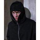 Men and women Balaclava Y2kGothic Harajuku winter new item double hooded sweatshirt men's hooded mask zipper sportswear