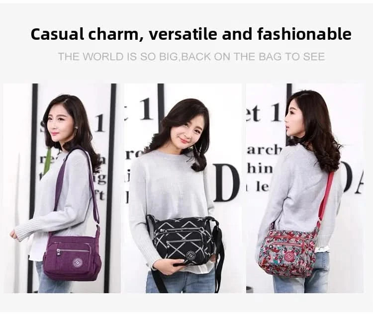 Large Capacity Nylon Crossbody Shoulder Bag for Home Use Middle-Aged And Elderly Women Casual Multi-Socket Slanting Bag - M & M Global