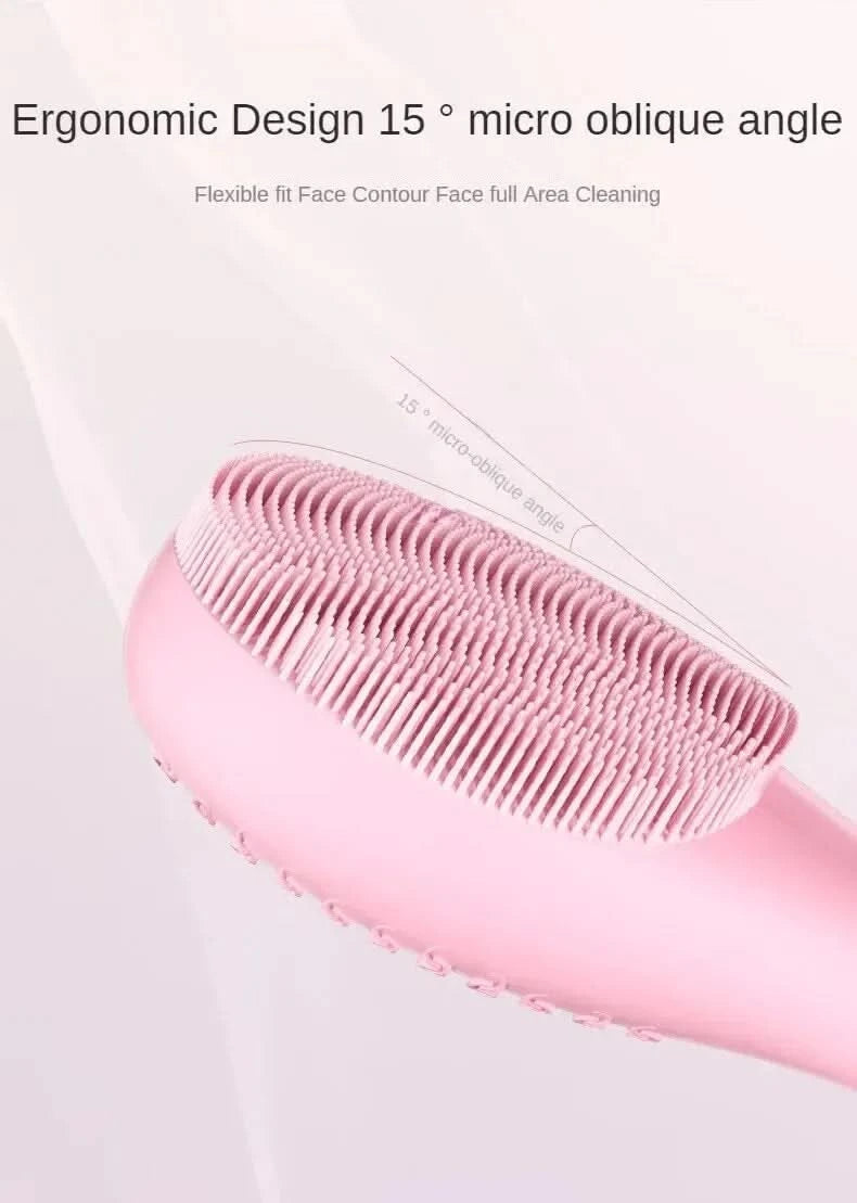 Electric Facial Cleansing Brush Deep Pore Cleaning Sonic Vibration Waterproof Acne Blackhead Remover Pore Cleaner Silicone - M & M Global