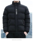 Men's Cotton Jacket Winter Stand Collar Warm Fashionable Trendy Bread Style Coat Regular Fit Male Outerwear Winter Jacket Men