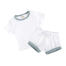 2025 New Style Baby Boy Clothes Sets For Children Kids Girls Clothes Ribbed Solid Cotton Short Sleeve Tee＋Pants Toddler Clothing - M & M Global