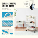 JHK 3 Tier Metal Storage Kitchen Cart with Lockable Wheels Mobile Shelving Unit Utility Rolling Organizer For Home Narrow Places