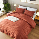 solid color cut flower craft Comforter sets, breathable, 100% microfiber, 1 quilt + 2 pillows, all seasons, machine washable.