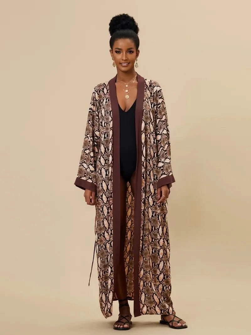 Para Praia Kimono Beach Robe 9 Colors Bikini Cover Ups Beachwear Femme Long Dress Sarong Women Loose Cardigan Swimsuit Covers - M & M Global