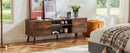 JHK Wooden Fireplace Tv Stand For Up To 60 Inch TV Entertainment Center For Living Room Media Console Adjustable Shelf 2 Storage