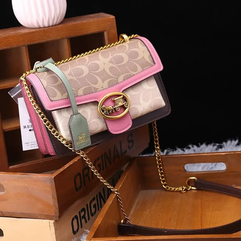 Light luxury women's bag 2025 new high-end color contrast single shoulder underarm bag designer fashionable crossbody small squa - M & M Global