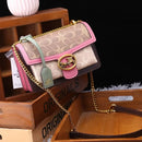 Light luxury women's bag 2025 new high-end color contrast single shoulder underarm bag designer fashionable crossbody small squa - M & M Global