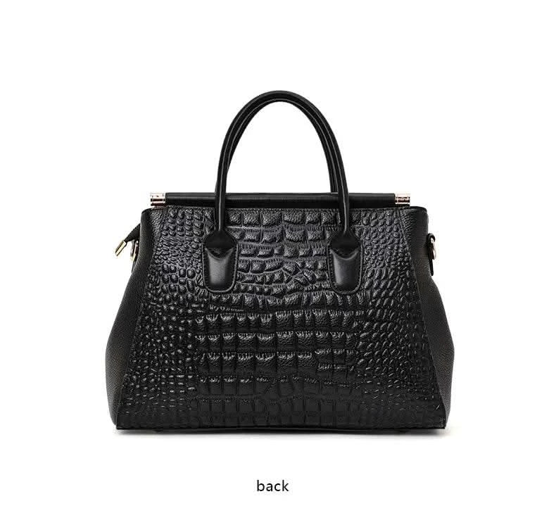 Aidrani Genuine leather women's handbag, fashion crocodile pattern design, high-end luxury cowhide bag large capacity - M & M Global